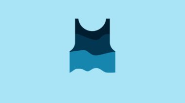 Blue Sleeveless T-shirt icon isolated on blue background. 4K Video motion graphic animation.