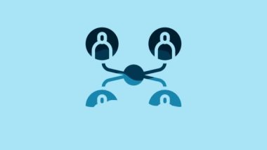 Blue Online class icon isolated on blue background. Online education concept. 4K Video motion graphic animation.