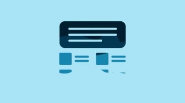 Blue Online quiz, test, survey or checklist icon isolated on blue background. Exam list. E-education concept. 4K Video motion graphic animation.