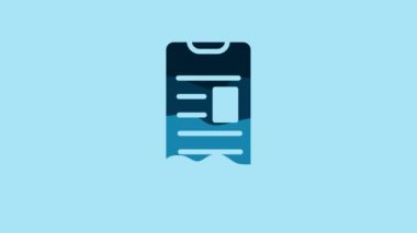Blue Online book on mobile icon isolated on blue background. Internet education concept, e-learning resources. 4K Video motion graphic animation.