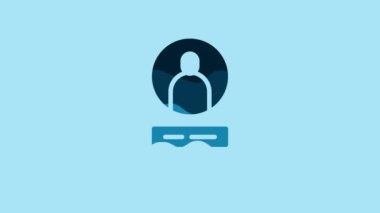 Blue Create account screen icon isolated on blue background. 4K Video motion graphic animation.