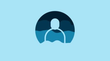Blue Create account screen icon isolated on blue background. 4K Video motion graphic animation.