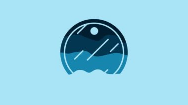 Blue Cutting board icon isolated on blue background. Chopping Board symbol. 4K Video motion graphic animation.