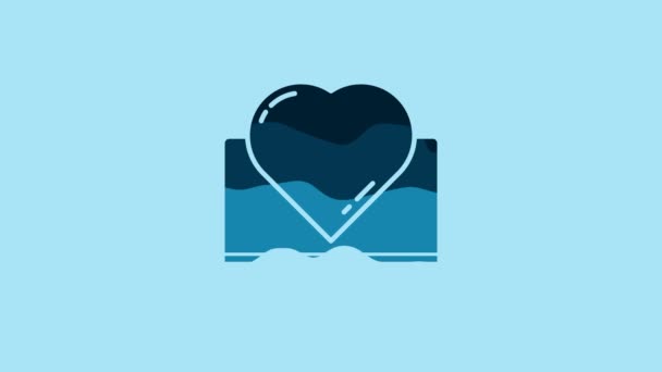 Blue Online Dating App Chat Icon Isolated Blue Background International — Αρχείο Βίντεο