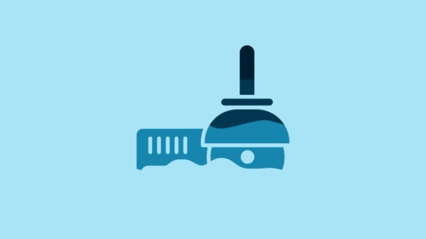 Blue Angle Grinder Icon Isolated Blue Background Video Motion Graphic — Wideo stockowe