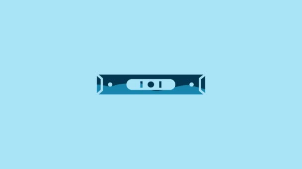Blue Construction Bubble Level Icon Isolated Blue Background Waterpas Measuring — Stockvideo