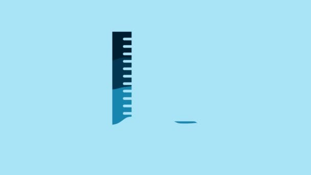 Blue Corner Ruler Icon Isolated Blue Background Setsquare Angle Ruler — Stockvideo