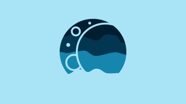 Blue Moon Icon Isolated Blue Background Video Motion Graphic Animation — Video