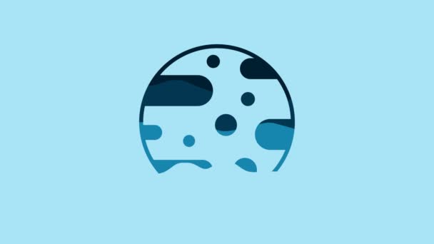 Blue Planet Mars Icon Isolated Blue Background Video Motion Graphic — 비디오