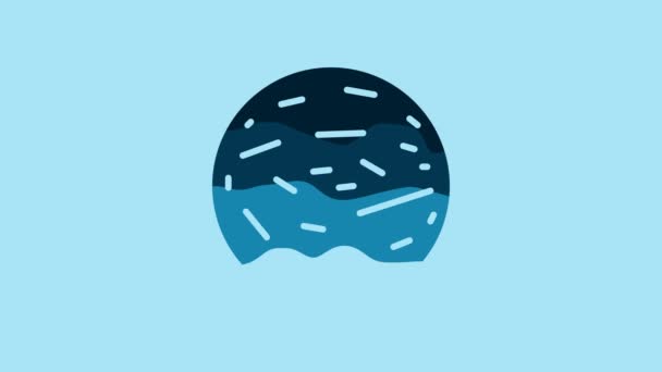 Blue Planet Venus Icon Isolated Blue Background Video Motion Graphic — Stok video