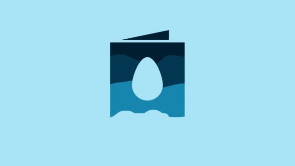 Blue Greeting Card Happy Easter Icon Isolated Blue Background Celebration — Wideo stockowe