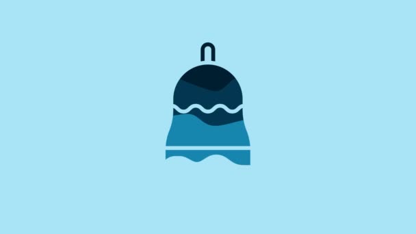 Blue Ringing Bell Icon Isolated Blue Background Alarm Symbol Service — Stock videók