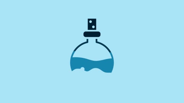 Blue Bottle Love Potion Icon Isolated Blue Background Valentines Day — Stock Video