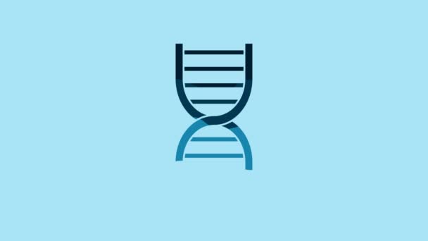 Blue Dna Symbol Icon Isolated Blue Background Video Motion Graphic — Stok video
