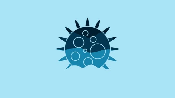Blue Virus Icon Isolated Blue Background Corona Virus 2019 Ncov — Stockvideo