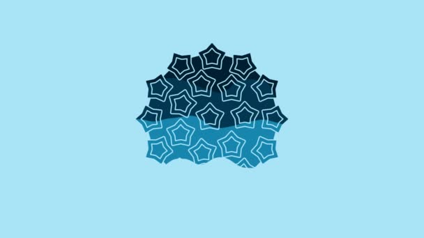 Blue Virus Icon Isolated Blue Background Corona Virus 2019 Ncov — Vídeo de Stock