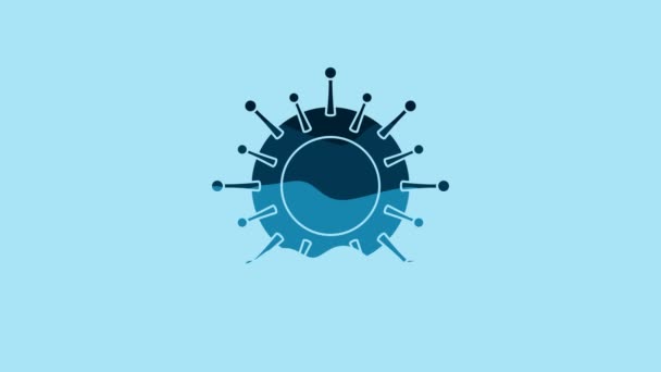 Blue Virus Icon Isolated Blue Background Corona Virus 2019 Ncov — Stockvideo