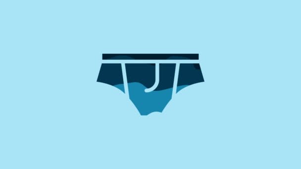 Blue Underwear Icon Isolated Blue Background Video Motion Graphic Animation — ストック動画