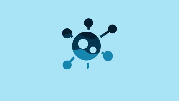 Blue Virus Icon Isolated Blue Background Corona Virus 2019 Ncov — Vídeo de Stock