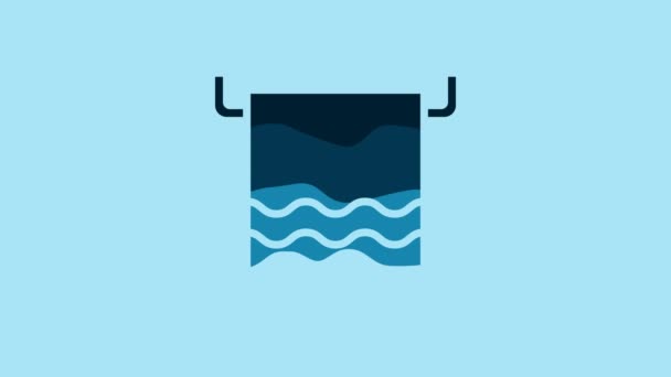 Blue Towel Hanger Icon Isolated Blue Background Bathroom Towel Icon — Stok video