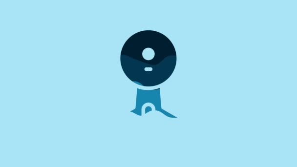 Blue Web Camera Icon Isolated Blue Background Chat Camera Webcam — Stock video