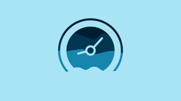 Blue Clock Icon Isolated Blue Background Time Symbol Video Motion — Vídeos de Stock
