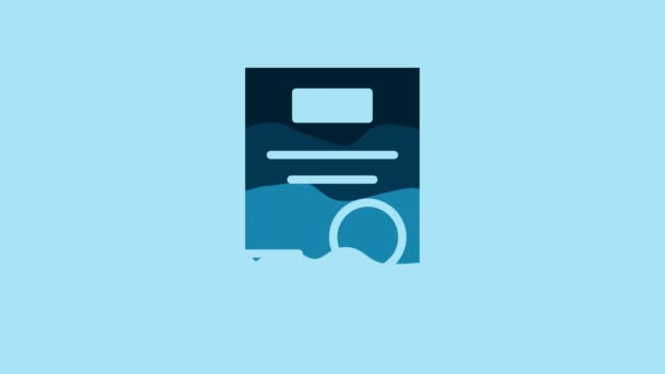 Blue Certificate Template Icon Isolated Blue Background Achievement Award Degree — Wideo stockowe