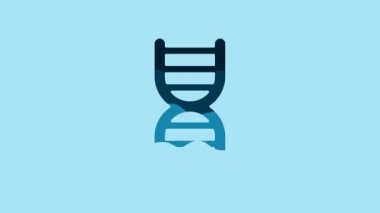 Blue DNA symbol icon isolated on blue background. 4K Video motion graphic animation.