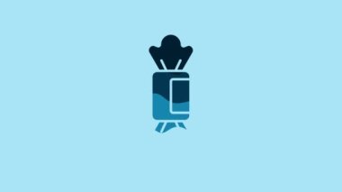 Blue Candy icon isolated on blue background. 4K Video motion graphic animation.