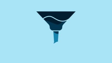 Blue Cocktail icon isolated on blue background. 4K Video motion graphic animation.