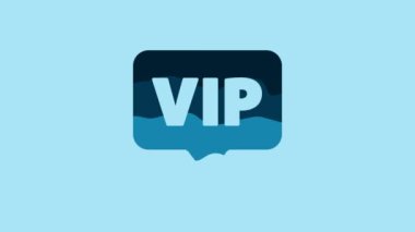 Blue Location Vip icon isolated on blue background. 4K Video motion graphic animation.