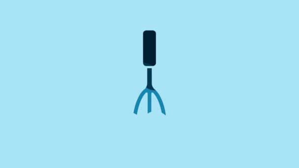 Blue Kitchen Whisk Icon Isolated Blue Background Cooking Utensil Egg — Vídeo de Stock