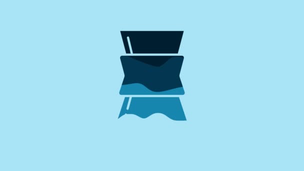 Blue Coffee Turk Icon Isolated Blue Background Video Motion Graphic — Video