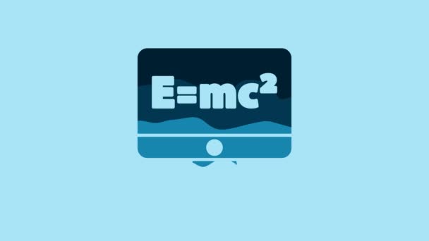 Blue Math System Equation Solution Computer Monitor Icon Isolated Blue — Vídeo de Stock