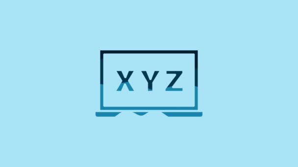 Blue Xyz Coordinate System Chalkboard Icon Isolated Blue Background Xyz — стоковое видео