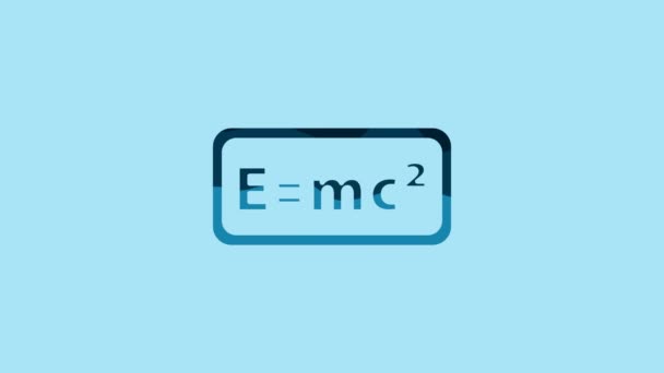 Blue Math System Equation Solution Icon Isolated Blue Background Equals — Video Stock