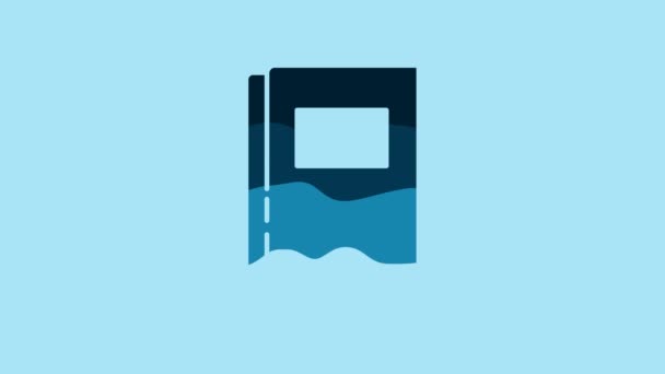 Blue Book Icon Isolated Blue Background Video Motion Graphic Animation — Stok video