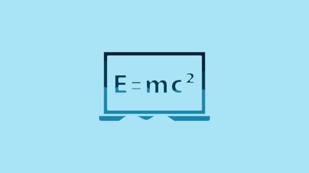 Blue Math System Equation Solution Chalkboard Icon Isolated Blue Background — Stock video