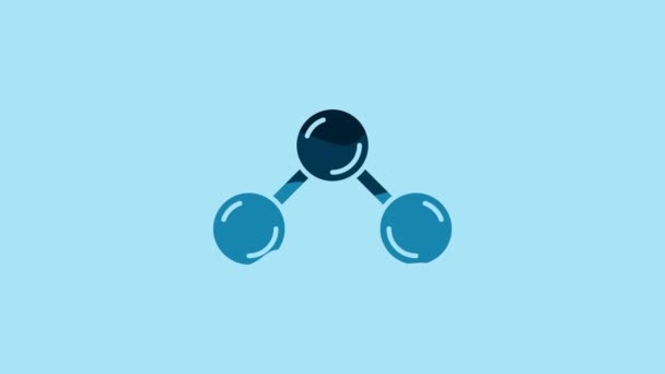 Blue Molecule Icon Isolated Blue Background Structure Molecules Chemistry Science — 비디오