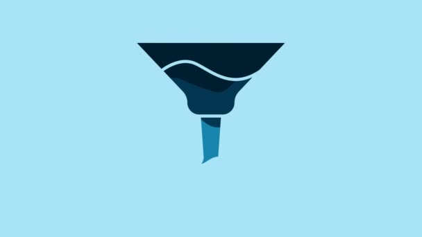 Blue Cocktail Icon Isolated Blue Background Video Motion Graphic Animation — Video Stock