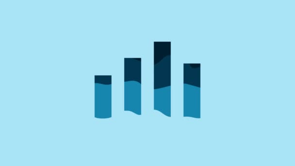 Blue Music Equalizer Icon Isolated Blue Background Sound Wave Audio — Stockvideo