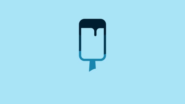 Blue Ice Cream Icon Isolated Blue Background Sweet Symbol Video — Wideo stockowe