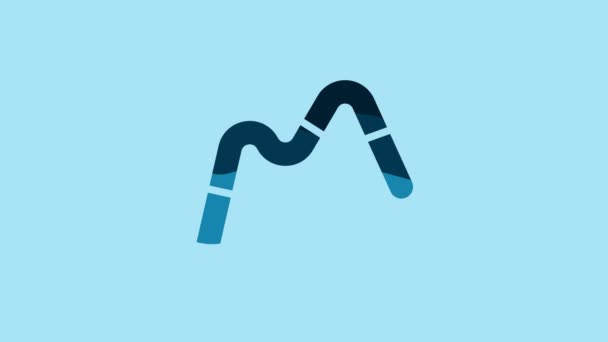 Blue Jelly Worms Candy Icon Isolated Blue Background Video Motion — Vídeos de Stock