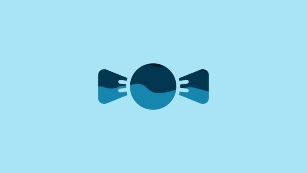 Blue Bow Tie Icon Isolated Blue Background Video Motion Graphic — Wideo stockowe