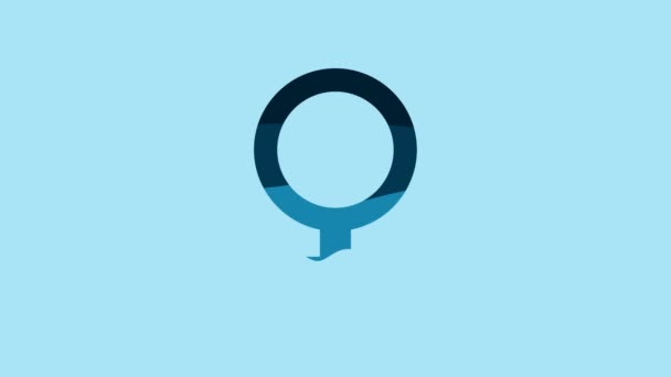 Blue Female Gender Symbol Icon Isolated Blue Background Venus Symbol — Stockvideo