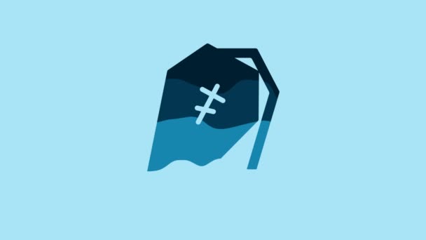 Blue Coffin Christian Cross Icon Isolated Blue Background Happy Halloween — Vídeos de Stock