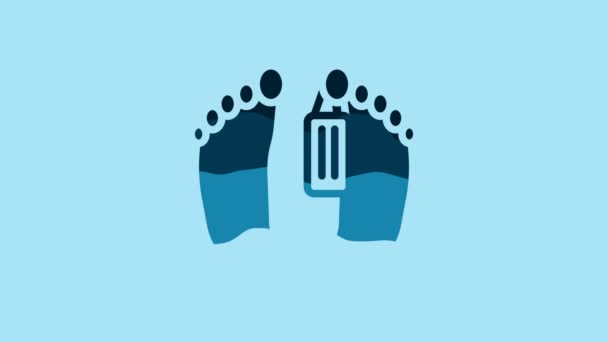 Blue Dead Body Identity Tag Attached Feet Morgue Hospital Icon — Vídeo de stock