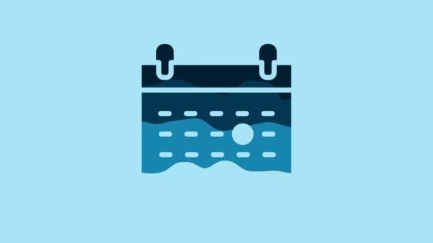 Blue Calendar Death Icon Isolated Blue Background Video Motion Graphic — Video Stock