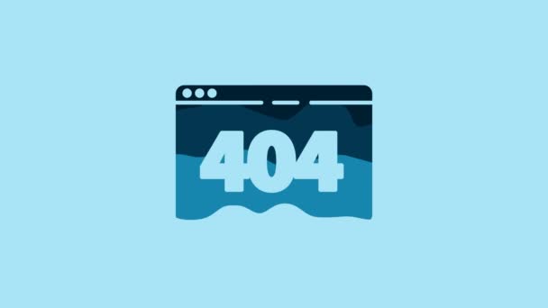 Blue Page 404 Error Icon Isolated Blue Background Template Reports — Vídeo de stock