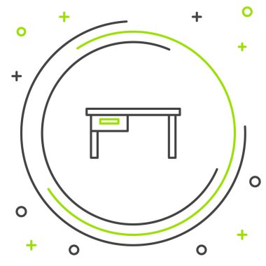 Hat ofisi masa simgesi beyaz arkaplanda izole edildi. Renkli taslak konsepti. Vektör.